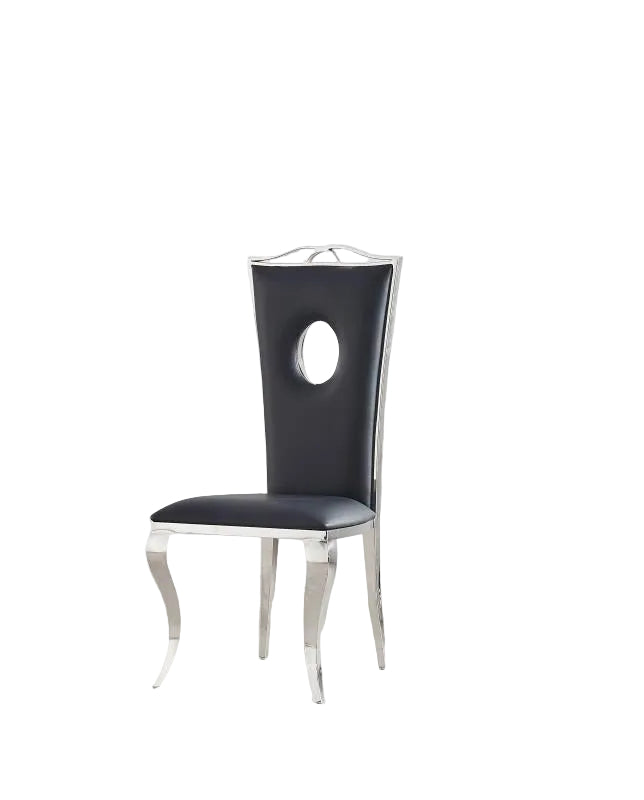 Lot de Chaises baroque ROYAL Chrome Simili #couleur_noir