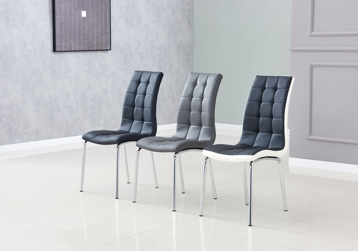 Lot de chaises EMMA simili cuir #couleur_gris
