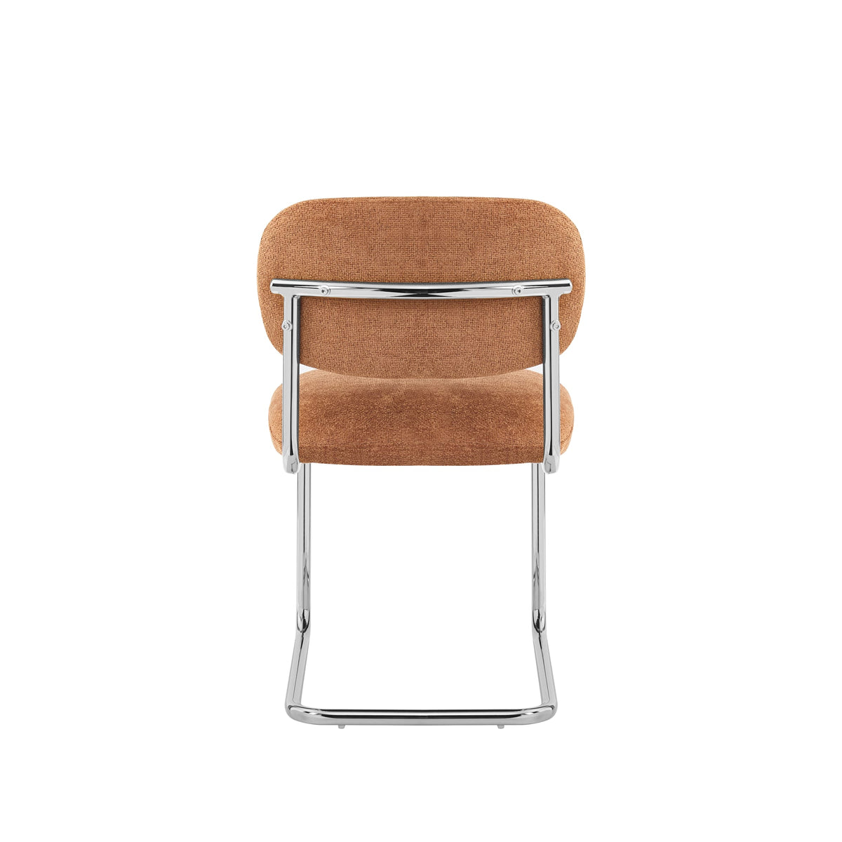 CHAISE ARC TISSU MARBELLA TERRACOTTA PIED CHROME