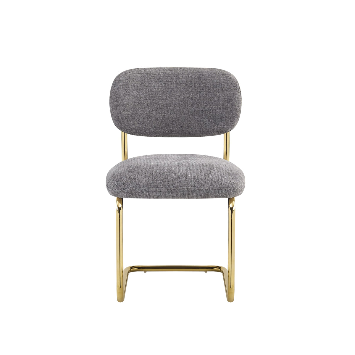 CHAISE ARC TISSU MARBELLA ANTHRACITE PIED GOLD