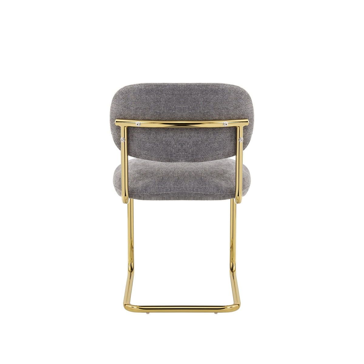 CHAISE ARC TISSU MARBELLA ANTHRACITE PIED GOLD