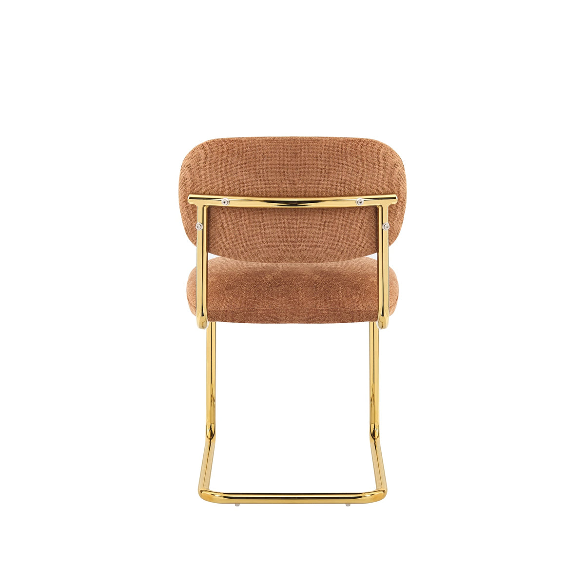 CHAISE ARC TISSU MARBELLA TERRACOTTA PIED GOLD