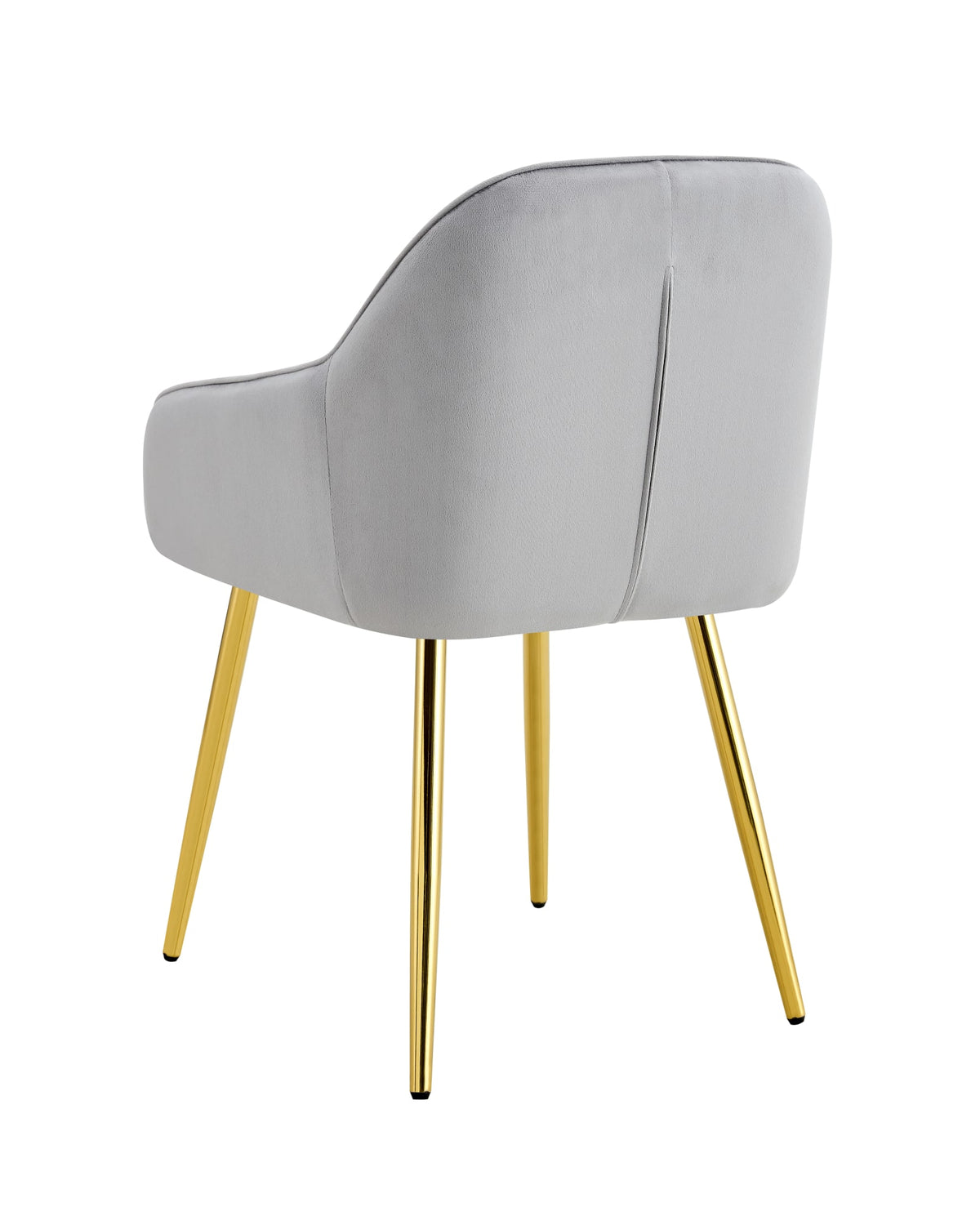 CHAISE PAMS PIED GOLD VELOURS GRIS