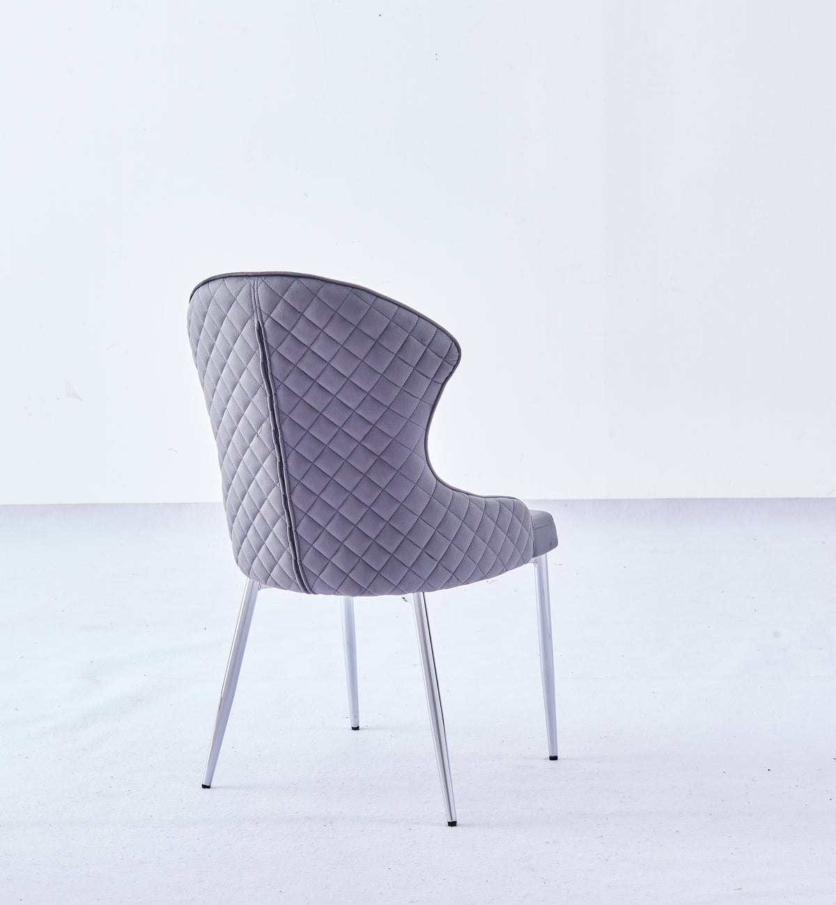 Chaise HILTON Velours Pieds Chrome #couleur_anthracite