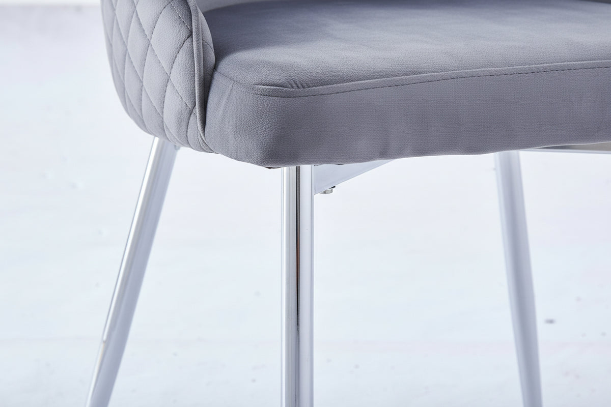 Chaise HILTON Velours Pieds Chrome #couleur_anthracite