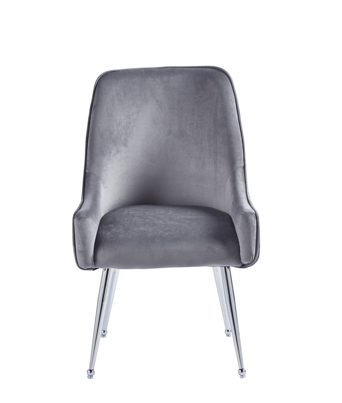 Chaise LUXURY Velours Pieds Chrome 52x65.5x93.5 cm #couleur_anthracite