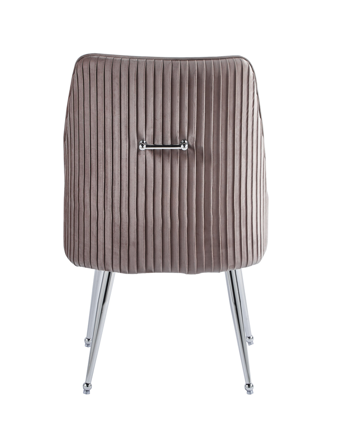 Chaise LUXURY Velours Pieds Chrome 52x65.5x93.5 cm #couleur_moka