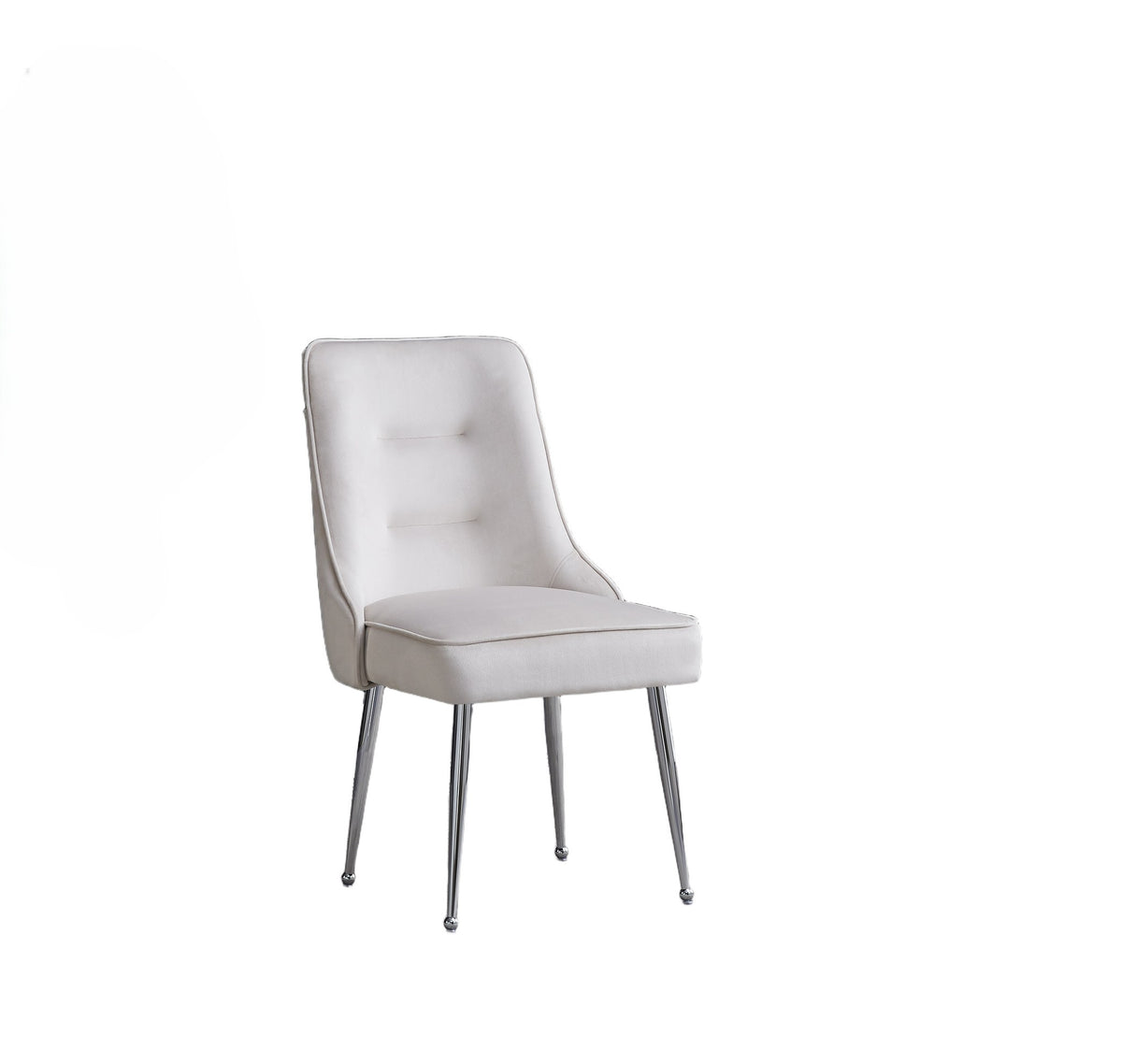 Lot de 2 chaises luxury ZIP en velours pieds chromés - Beige