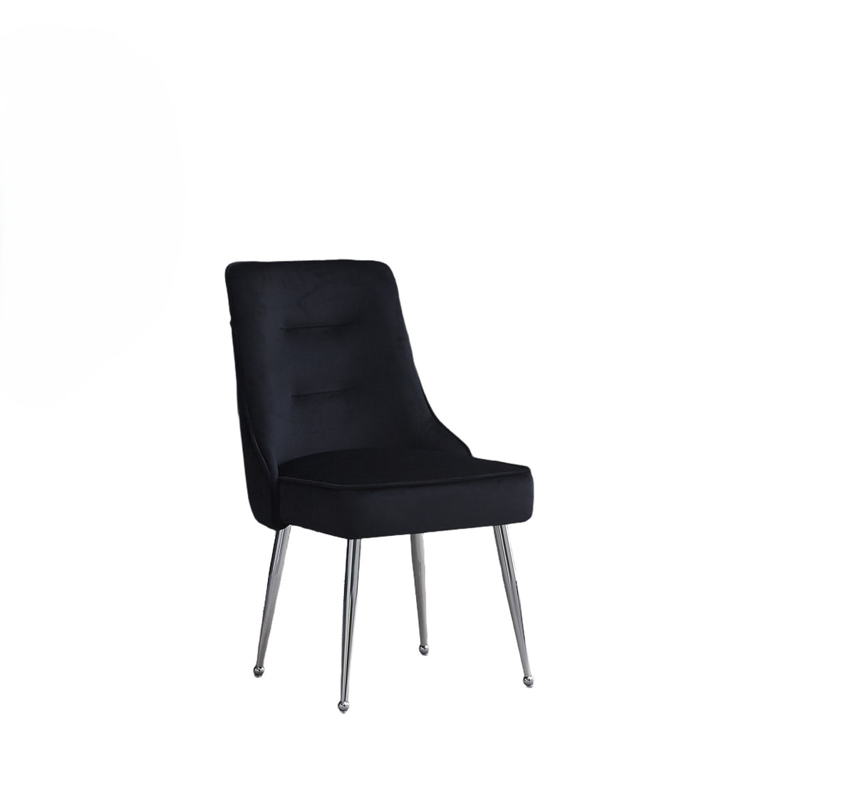 Lot de 2 chaises luxury ZIP en velours pieds chromés - Noir