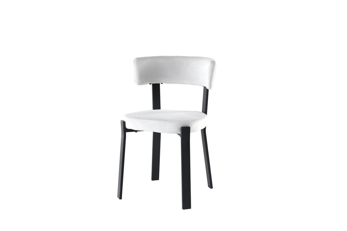 CHAISE NORDIK PIED NOIR ASSISES VELOURS BEIGE