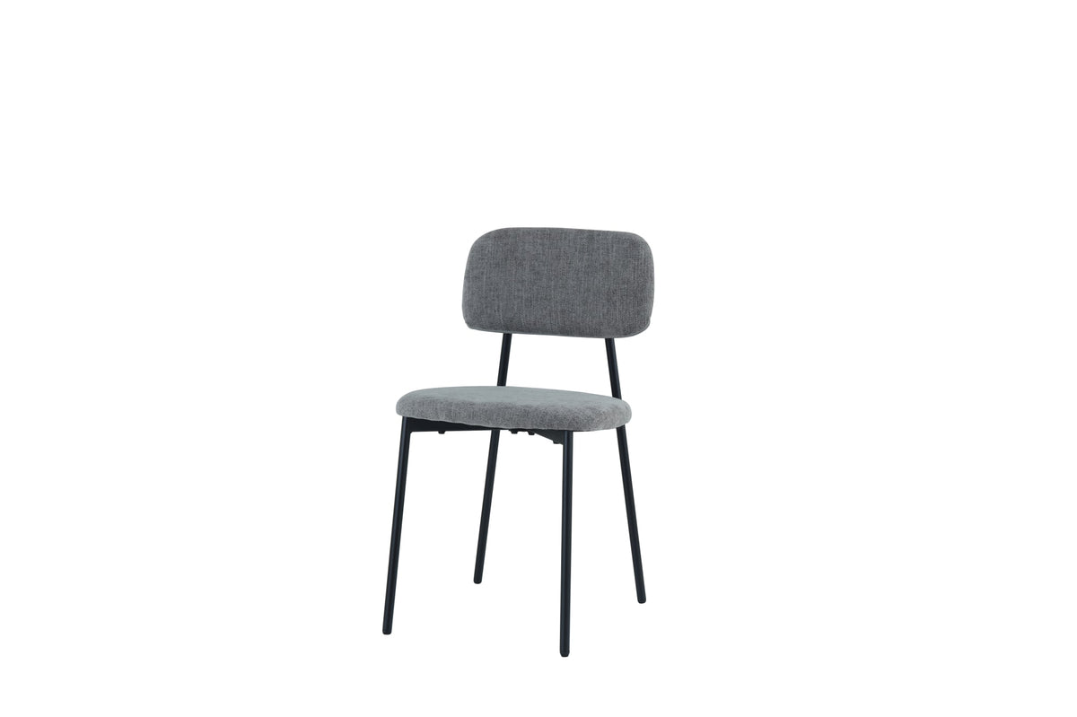 CHAISE AZRA PIED METAL NOIR ASSISES TISSU HERITAGE ANTHRACITE
