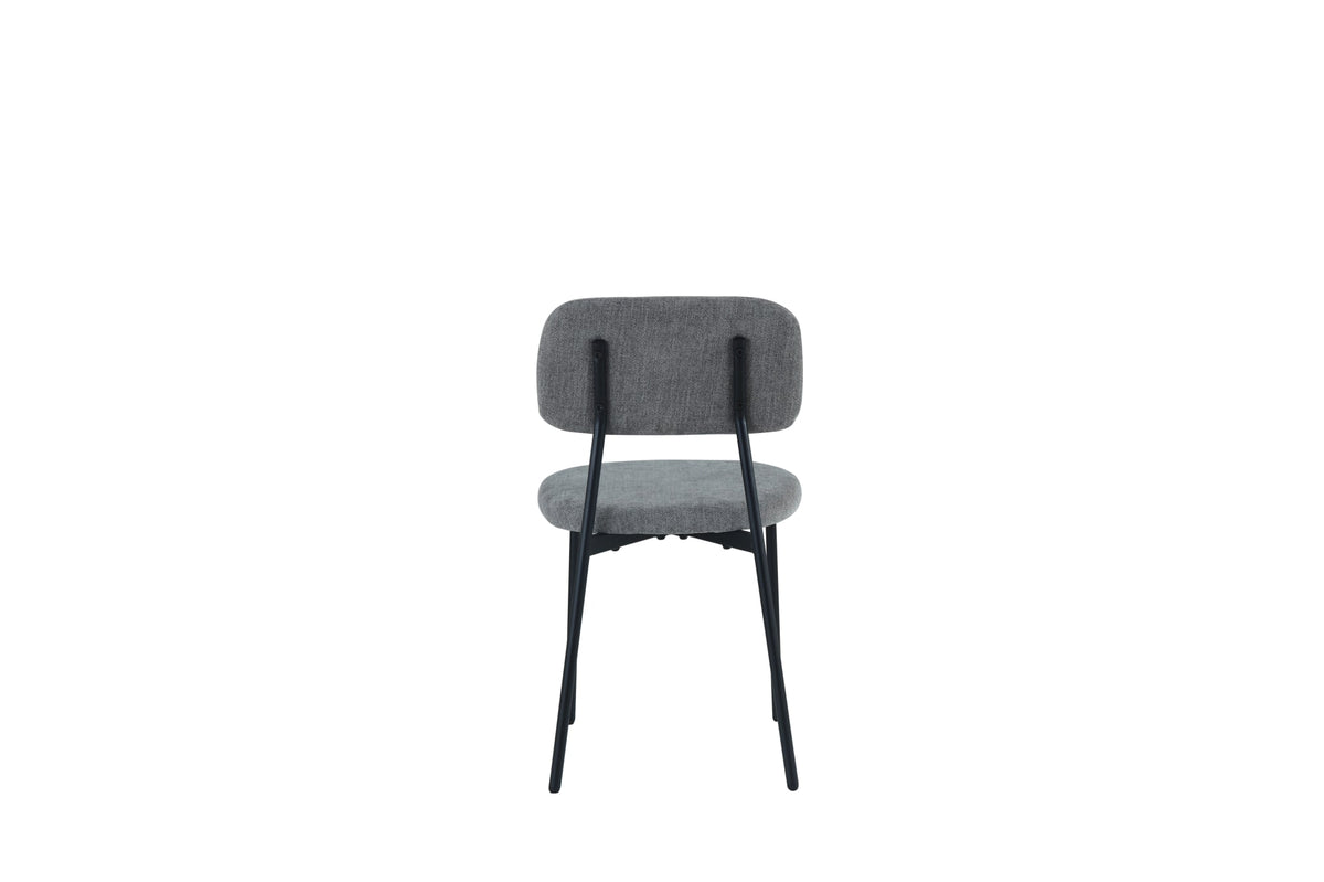 CHAISE AZRA PIED METAL NOIR ASSISES TISSU HERITAGE ANTHRACITE