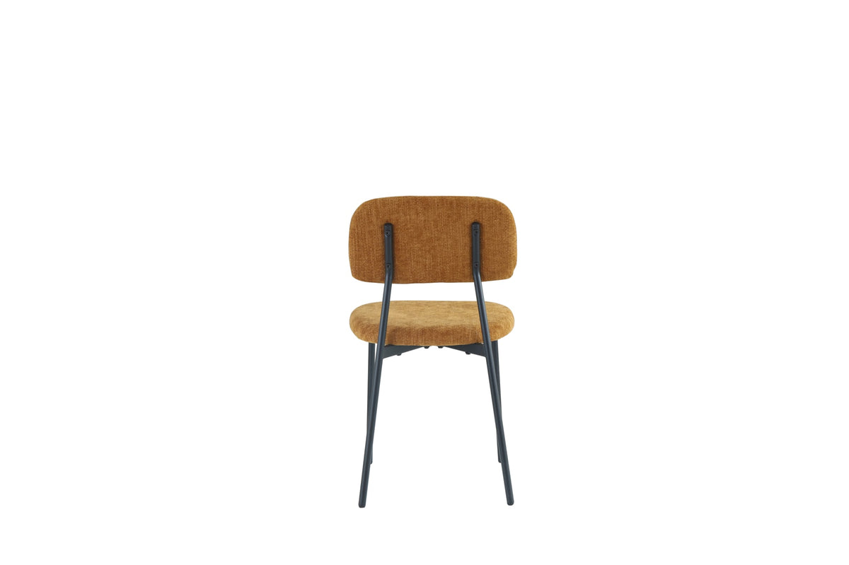 CHAISE AZRA PIED METAL NOIR ASSISES TISSU HERITAGE OCRE