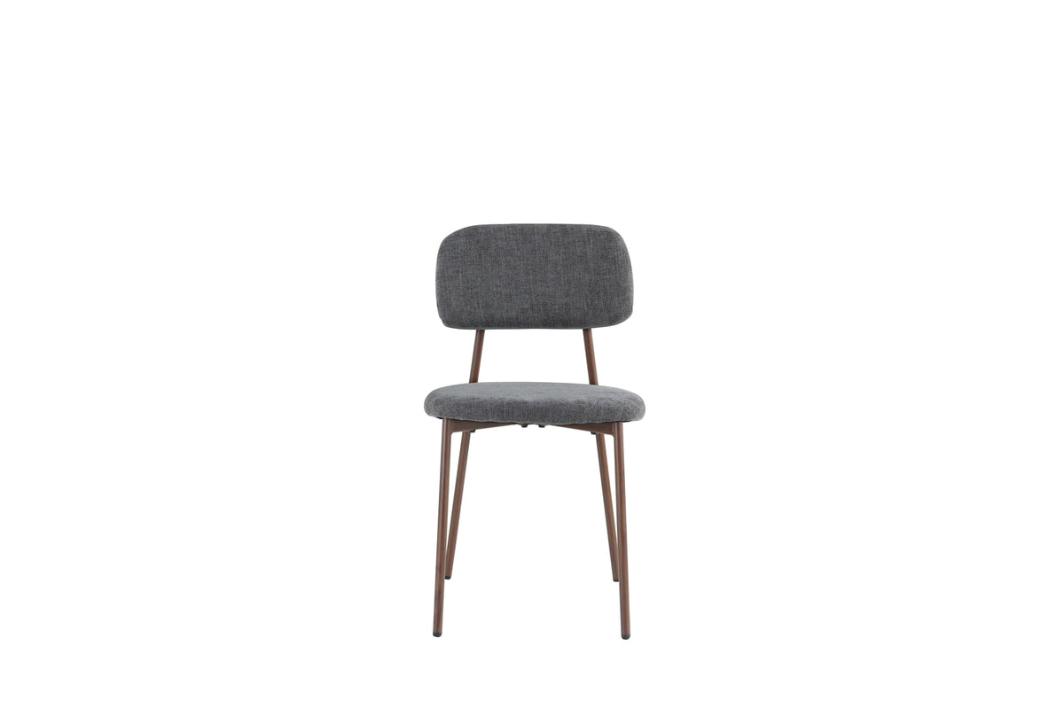 CHAISE AZRA PIED EFFET NOYER ASSISES TISSU HERITAGE ANTHRACITE
