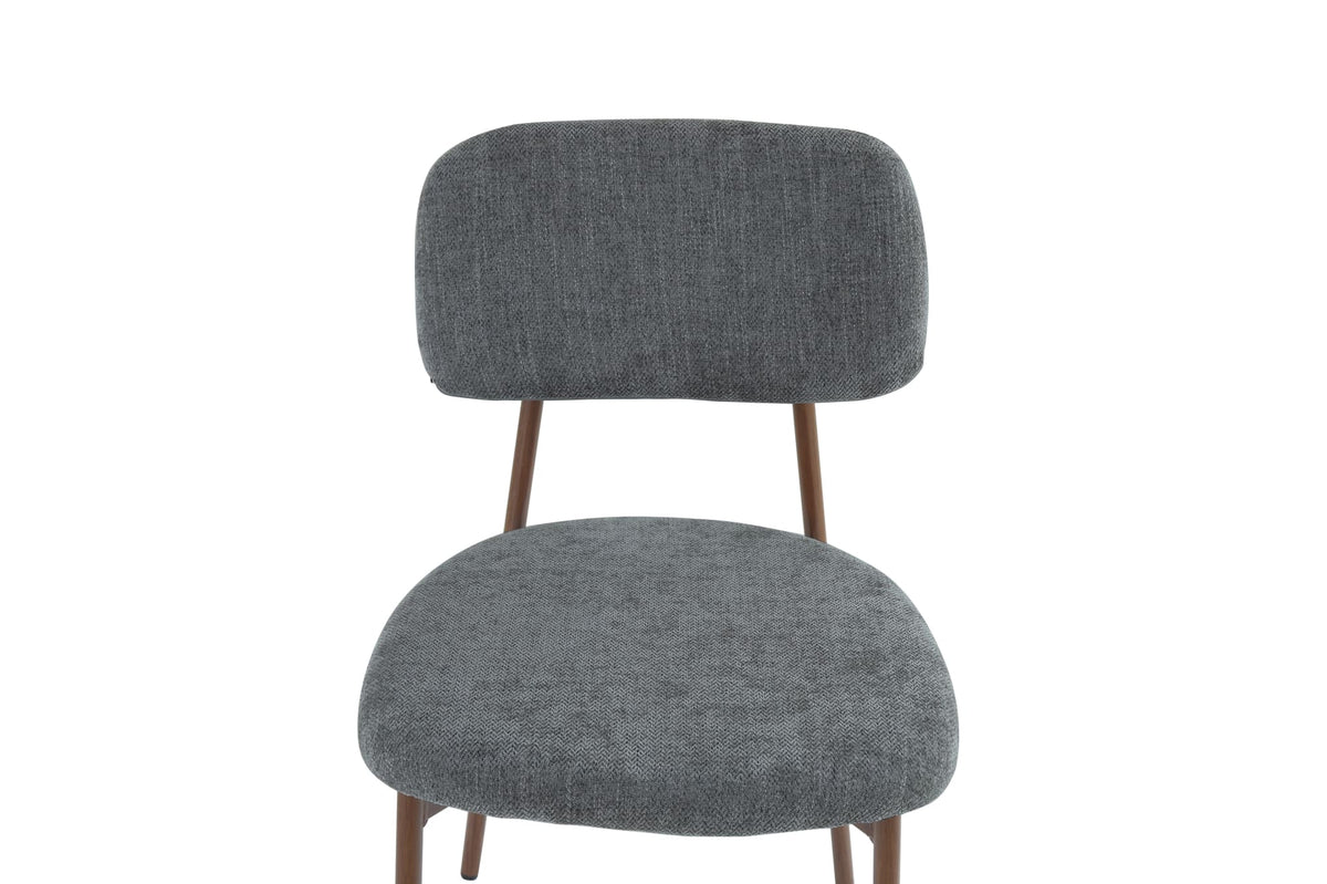 CHAISE AZRA PIED EFFET NOYER ASSISES TISSU HERITAGE ANTHRACITE