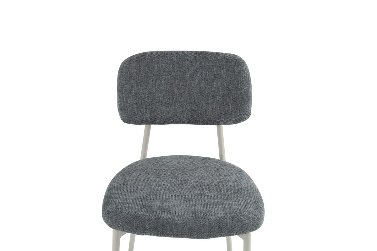 CHAISE AZRA PIED METAL TAUPE ASSISES TISSU HERITAGE ANTHRACITE