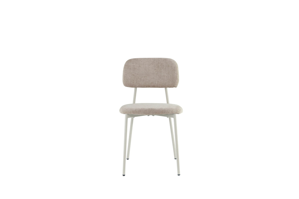 CHAISE AZRA PIED METAL TAUPE ASSISES TISSU HERITAGE SABLE