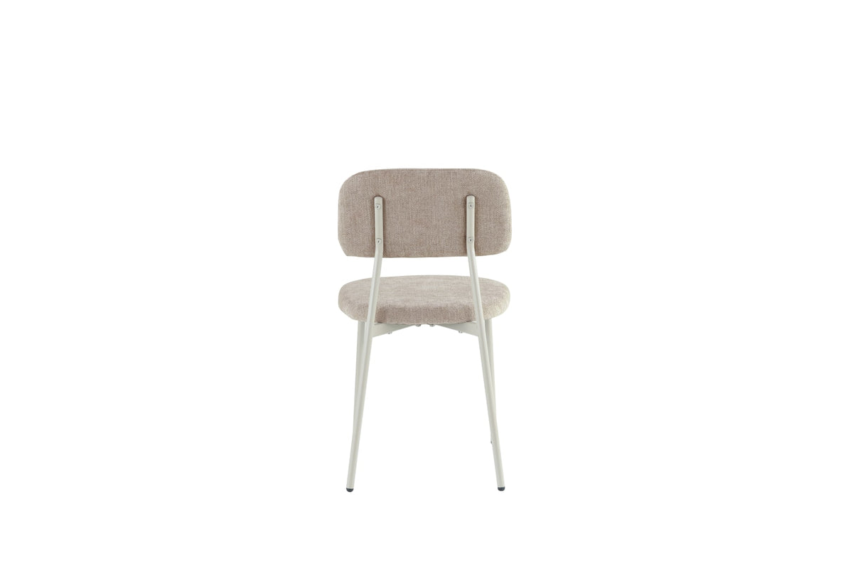 CHAISE AZRA PIED METAL TAUPE ASSISES TISSU HERITAGE SABLE