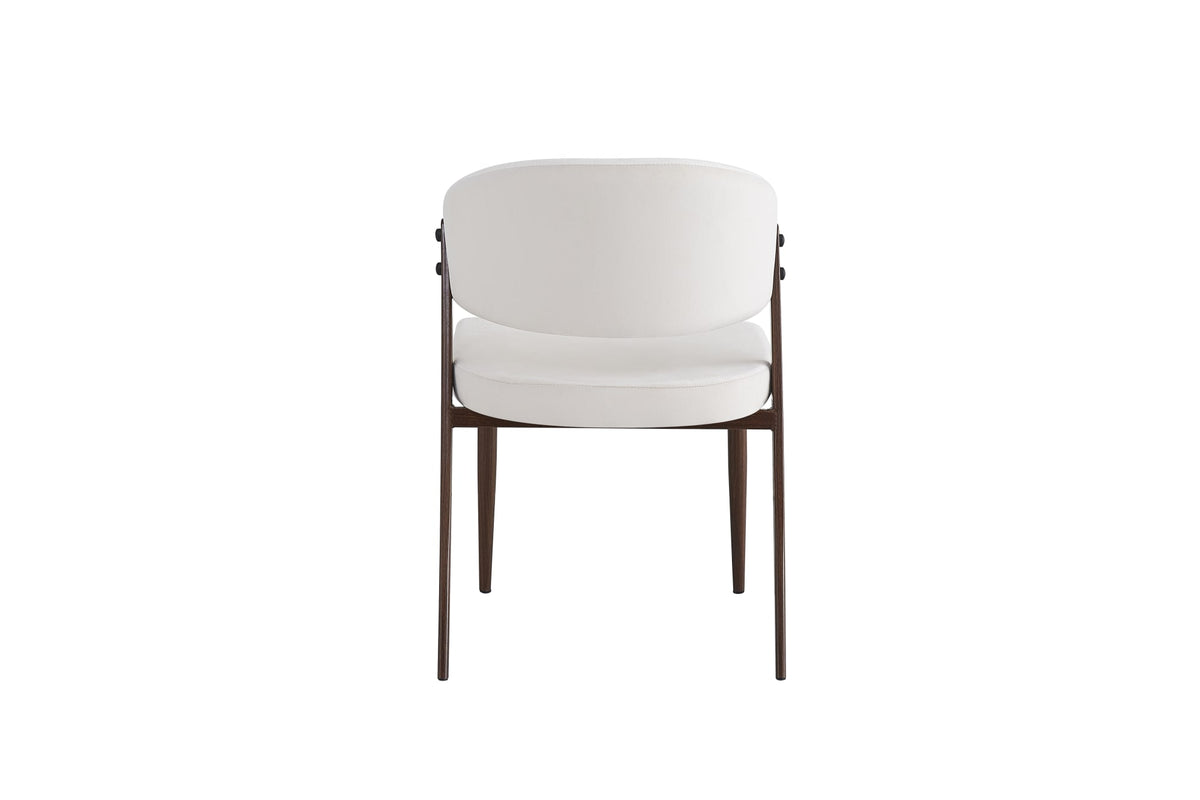 Lot de 4 chaises salle à manger velours beige pieds effet noyer métal LAMIA #couleur_beige