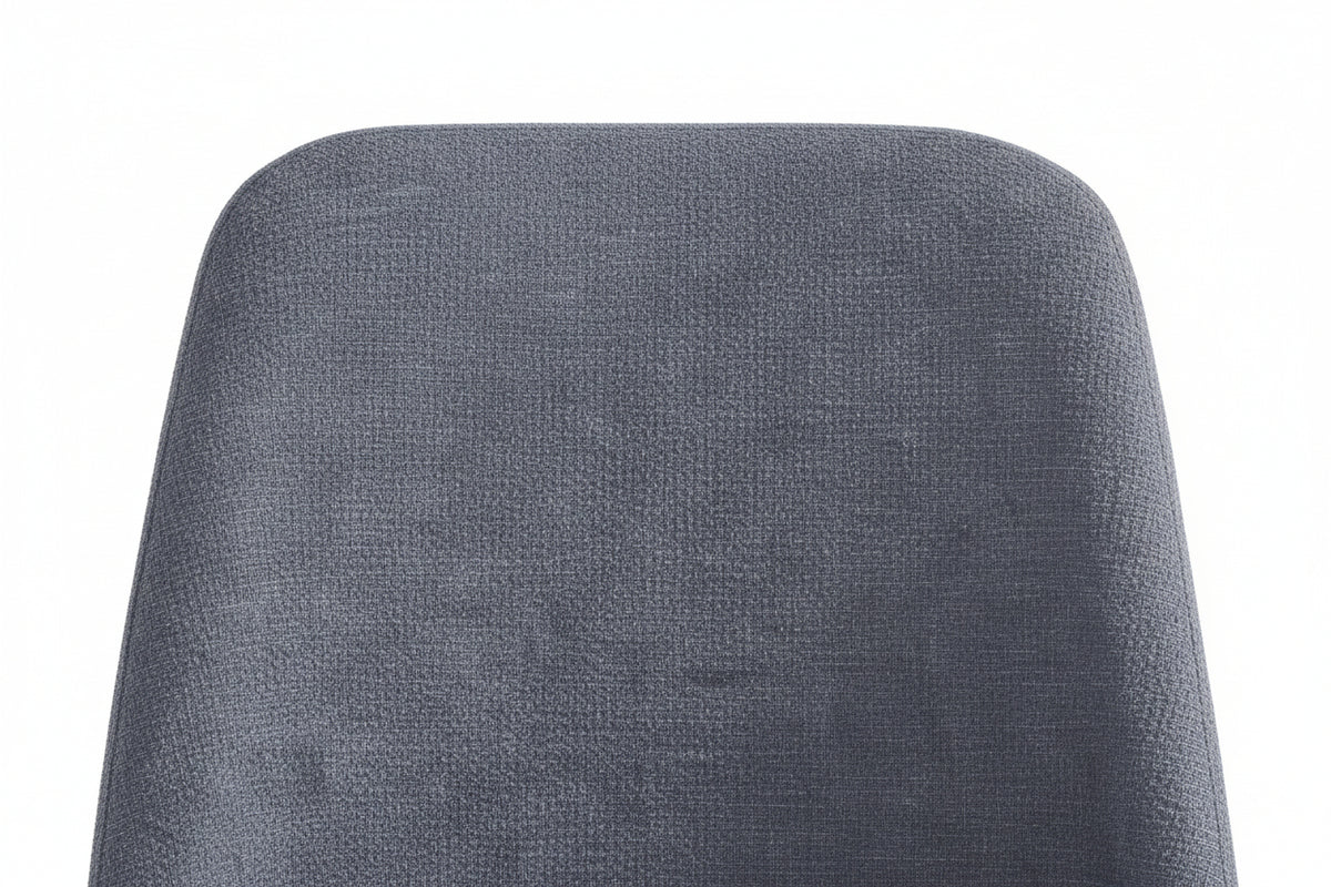 Lot 4 Chaises Salle à Manger Tissu Effet Lin Anthracite CALI