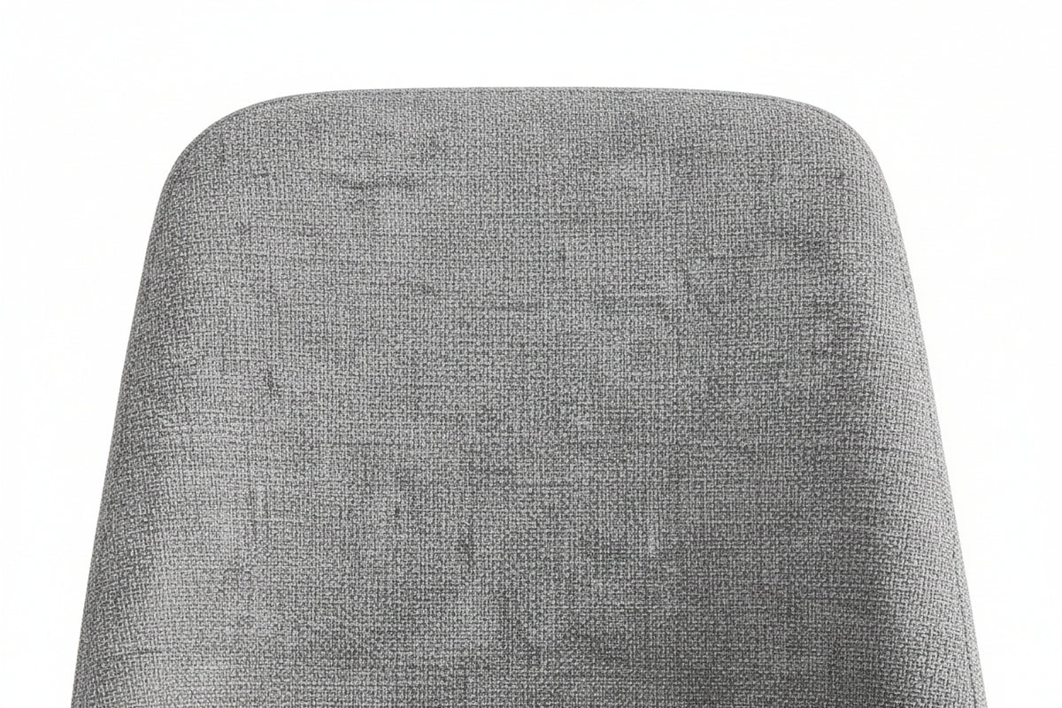 Lot 4 Chaises Salle à Manger Cali Tissu Effet Lin Gris Pieds Métal Noir 47x58,5x86,5cm