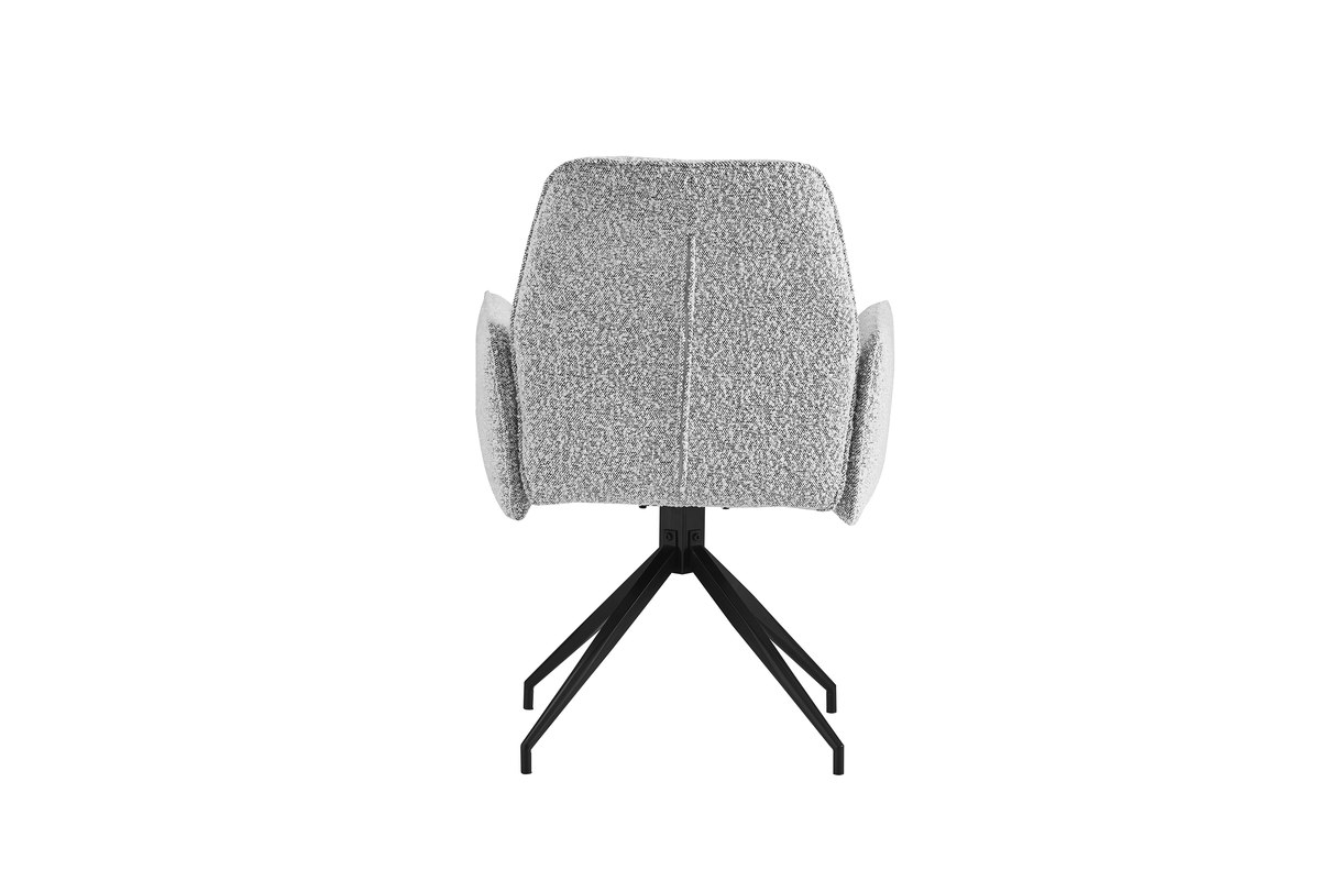 Chaise CARRERA Pivotante Tweed Gris Métal Noir #couleur_gris