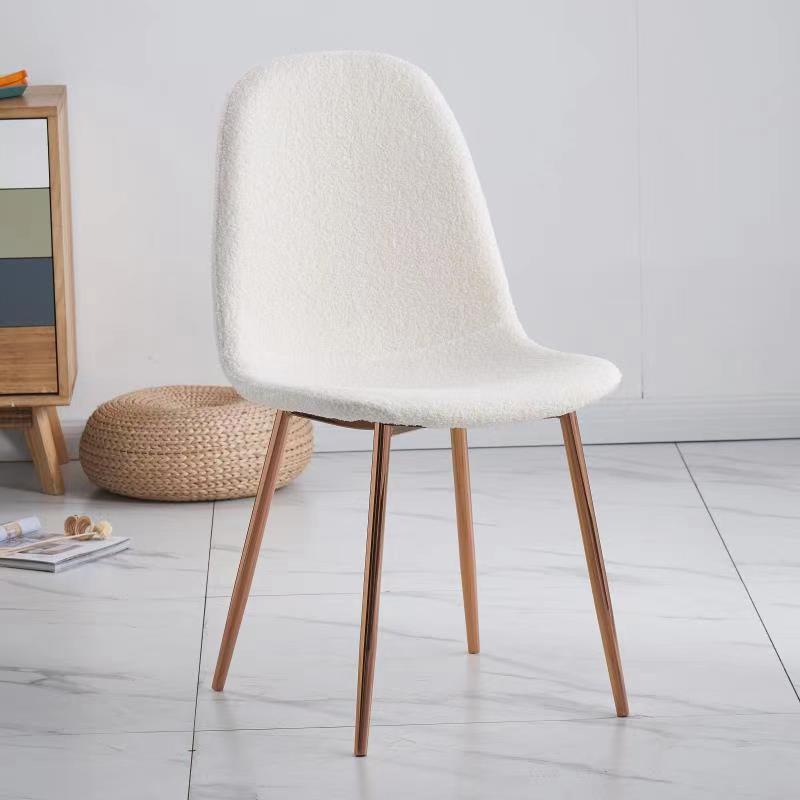 Lot de 6 Chaises SCANDINAVE BONNIE Beige Doudou & Rose Gold 42x53x84 cm