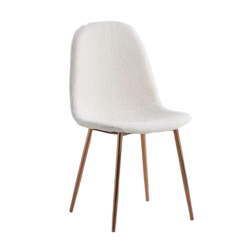 Lot de 6 Chaises SCANDINAVE BONNIE Beige Doudou & Rose Gold 42x53x84 cm