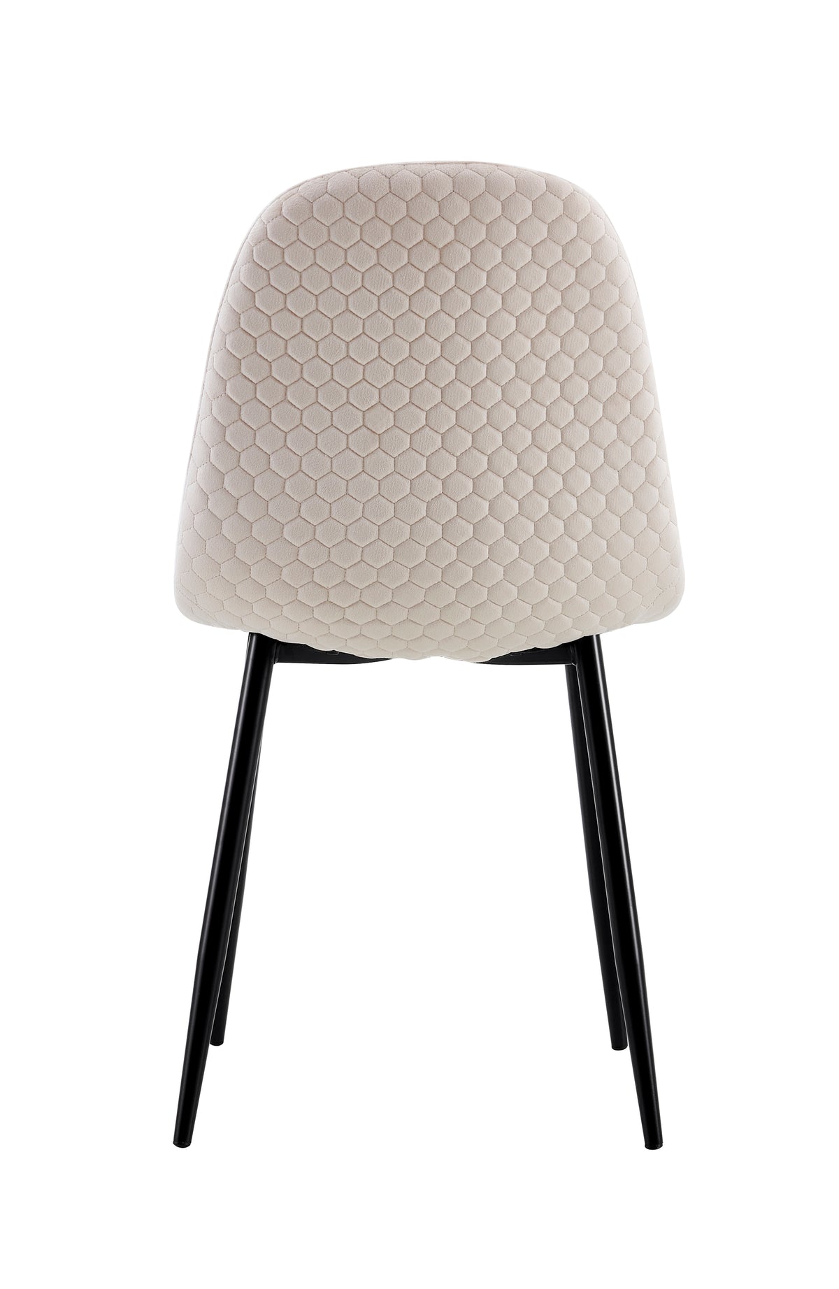 Lot de 4 chaises Scandinave ALVEOLE Métal noir #couleur_beige