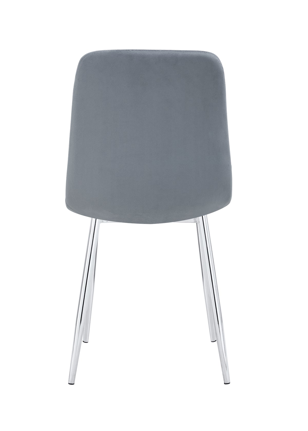 Chaise ELISA Velours Pieds Chrome #couleur_gris