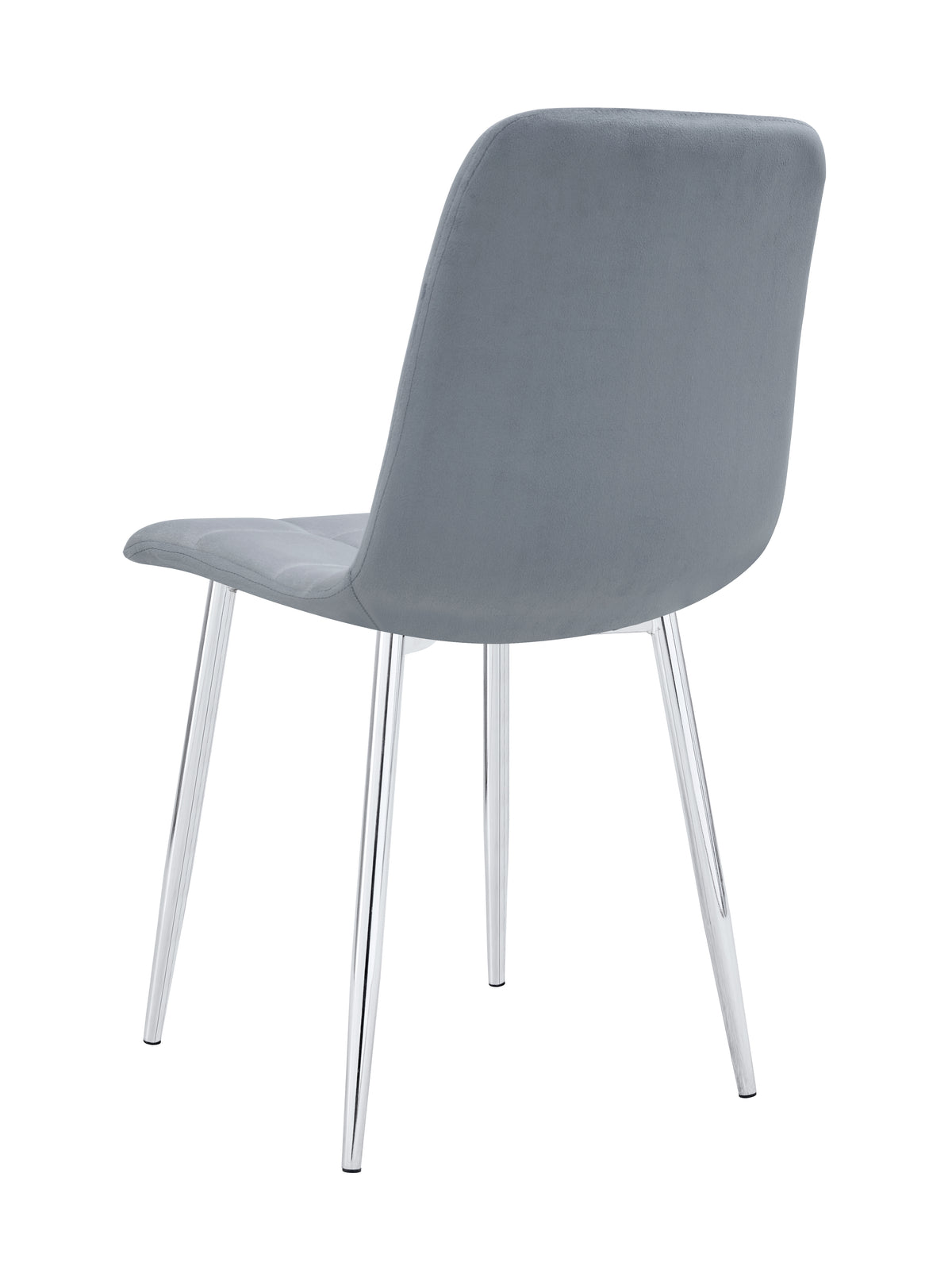 Chaise ELISA Velours Pieds Chrome #couleur_gris