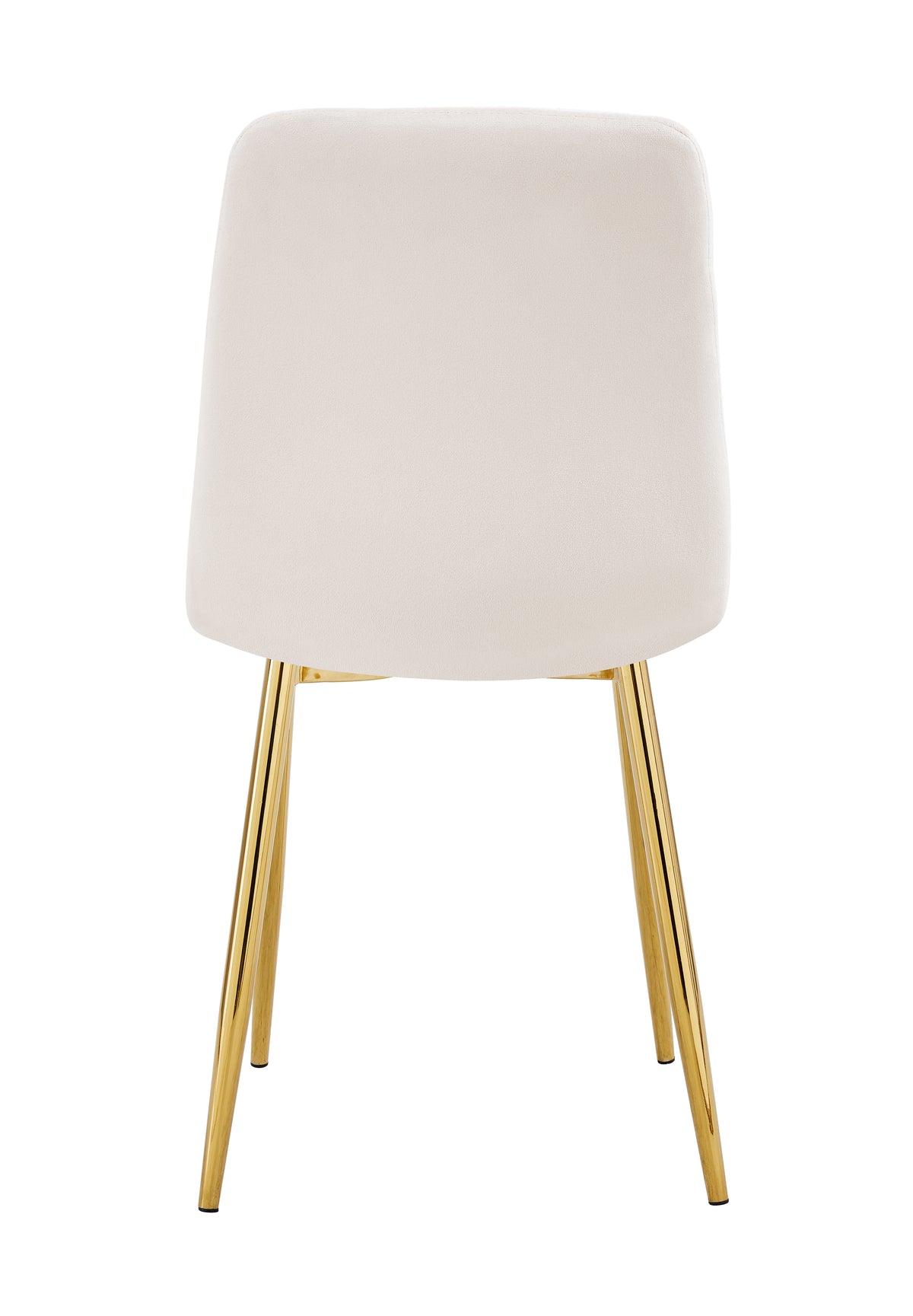Lot 4 Chaises Salle à Manger Elisa Velours Beige Pieds Gold 42x55x87cm