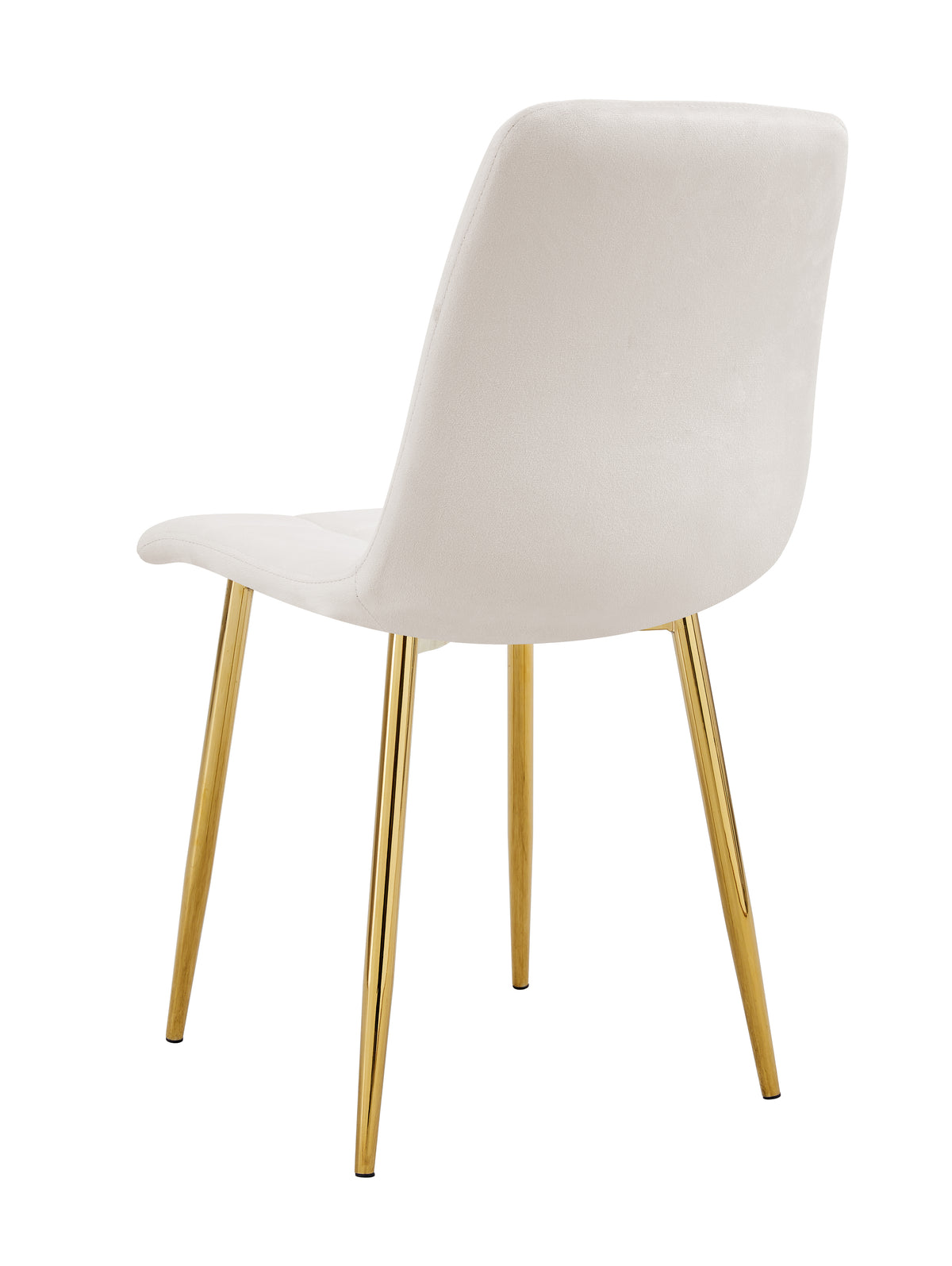 Lot 4 Chaises Salle à Manger Elisa Velours Beige Pieds Gold 42x55x87cm
