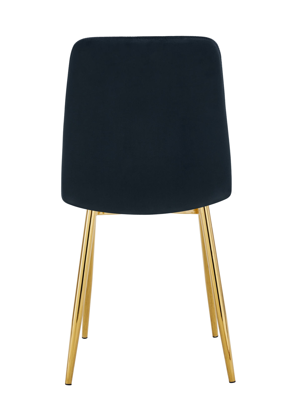 Lot 4 Chaises Salle à Manger Elisa Velours Noir Pieds Gold 42x55x87cm