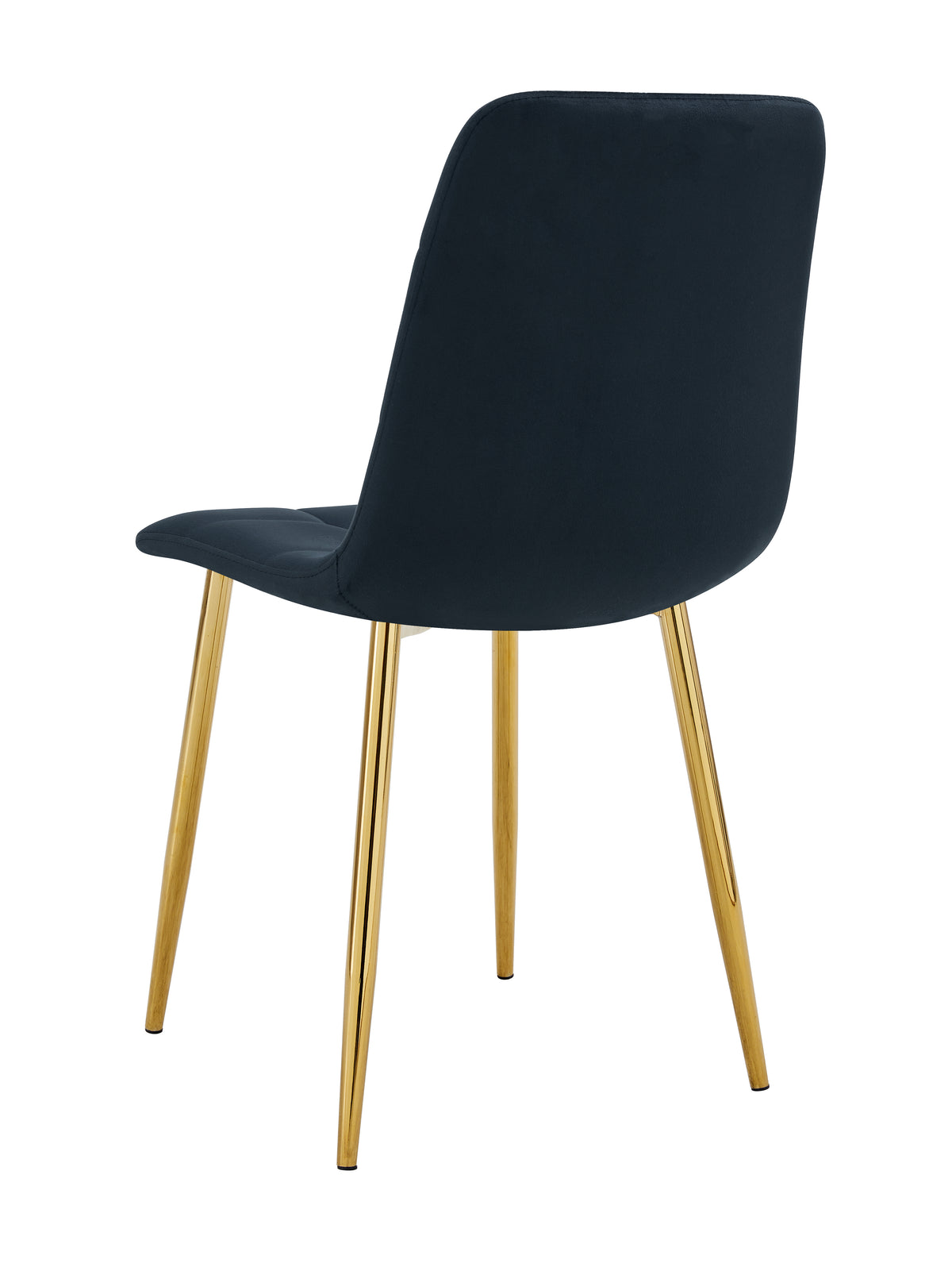 Lot 4 Chaises Salle à Manger Elisa Velours Noir Pieds Gold 42x55x87cm