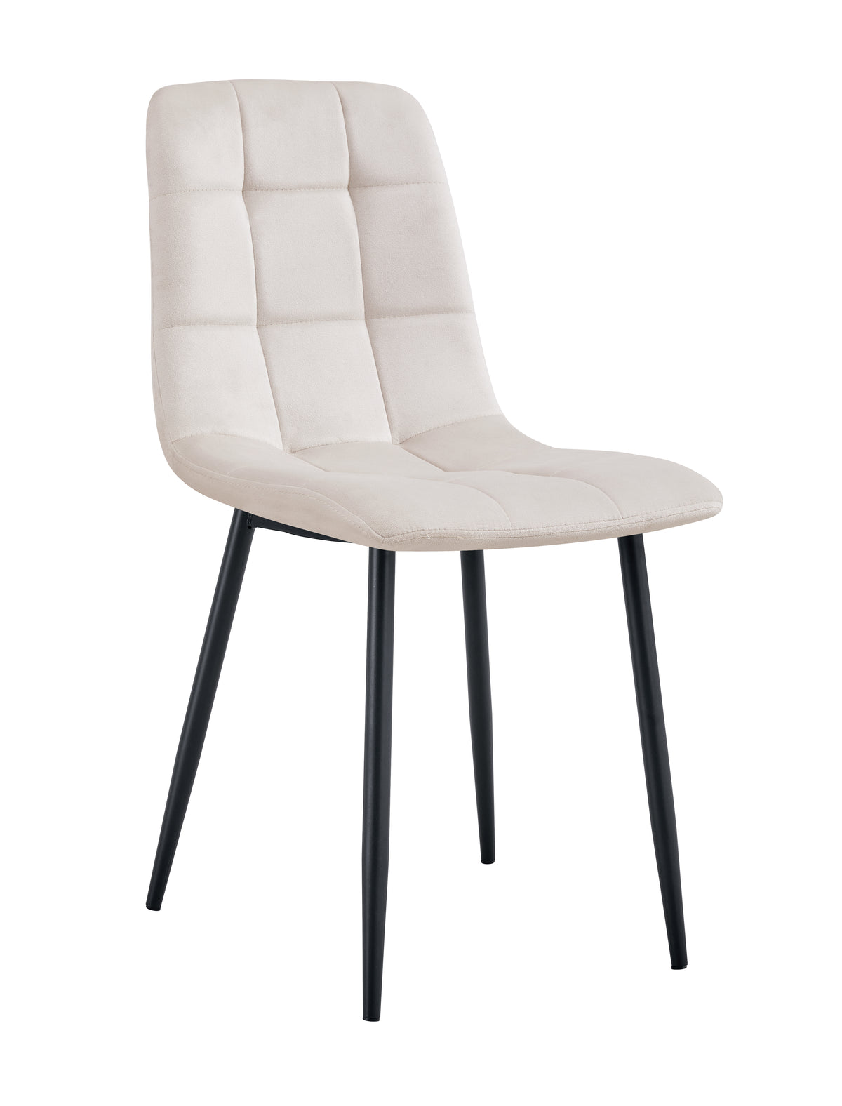 Chaise ELISA Velours Pieds Métal Noir #couleur_beige