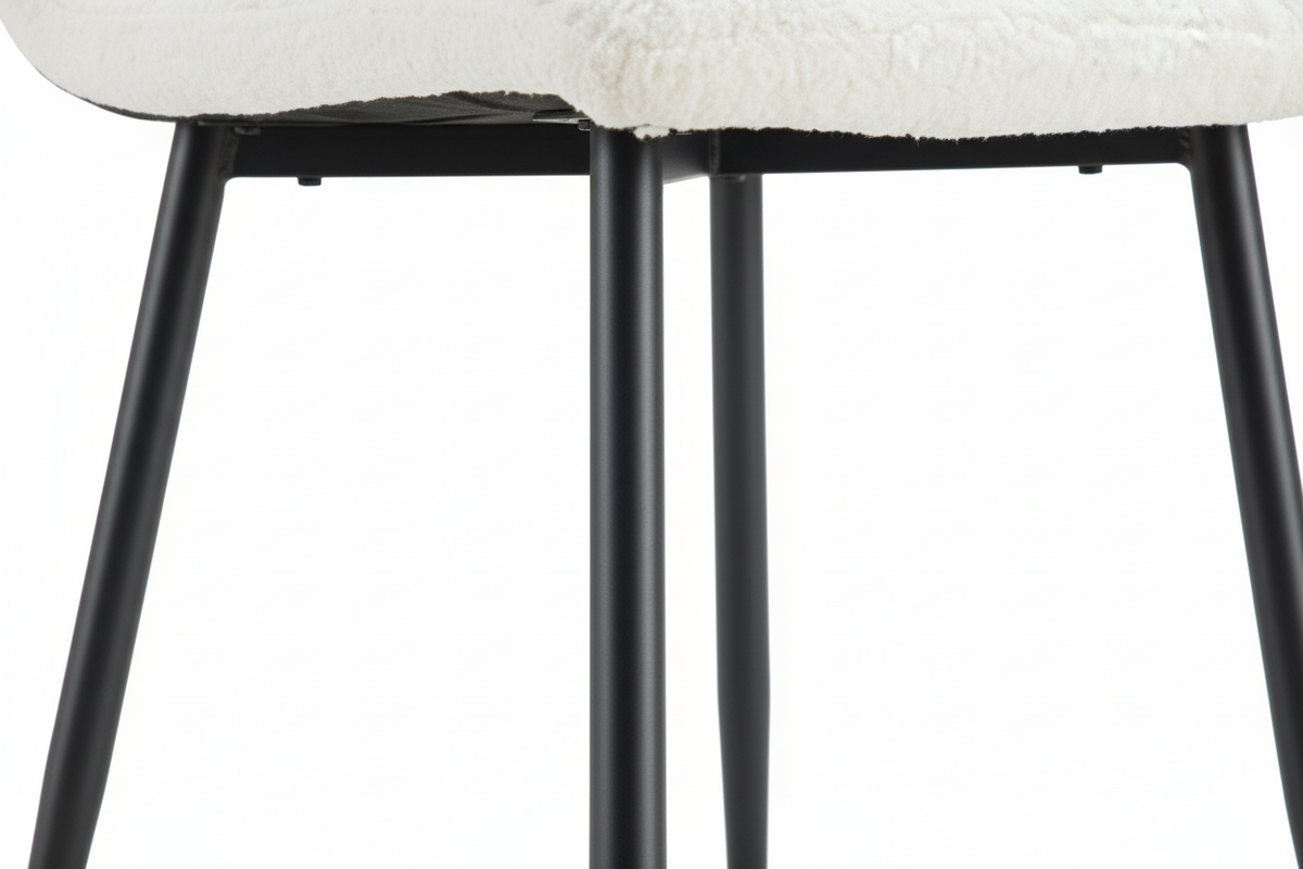 Lot 4 Chaises Salle à Manger Elisa Velours Doudou Pieds Métal Noir 42x55x87cm
