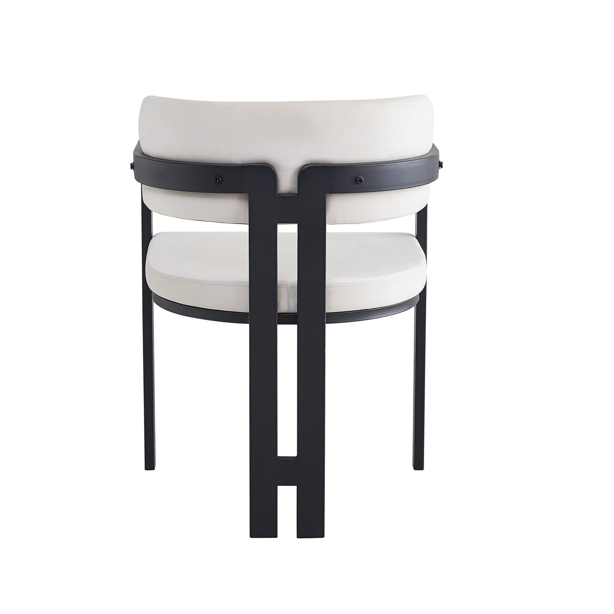 Chaise mellow pied metal noir assise velours beige