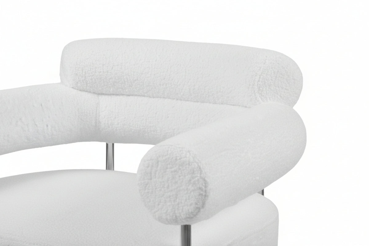 Lot 2 Chaises Salle à Manger Bulle Accoudoirs Velours Doudou Pieds Chrome 72x60x77cm