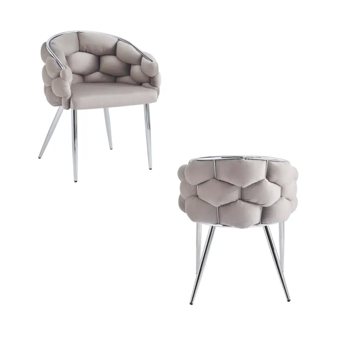 Lot de 2 chaises BALLON pieds chrome assise en Velours Noir