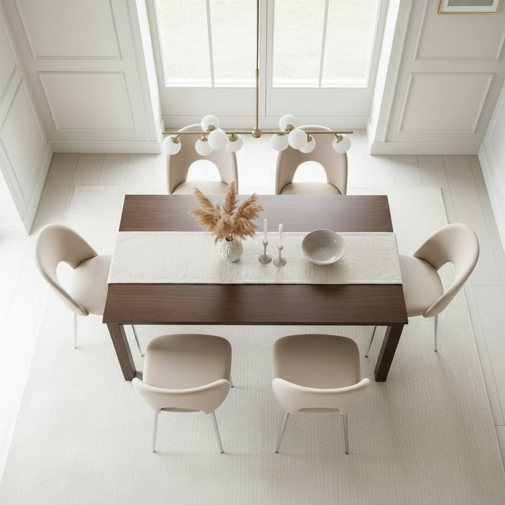 Lot de 4 chaises TEDDY Chrome velours - Beige #couleur_beige