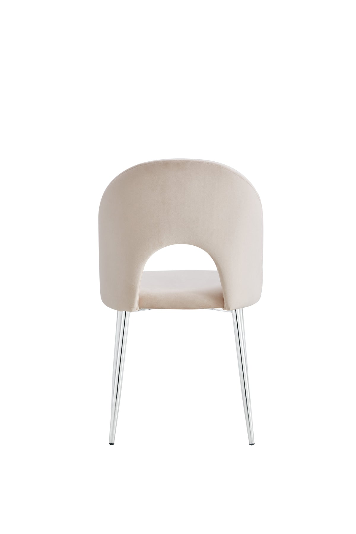 Lot de chaises TEDDY Chrome velours #couleur_beige