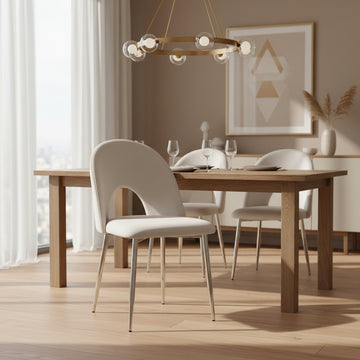 Lot de chaises TEDDY Chrome velours #couleur_gris