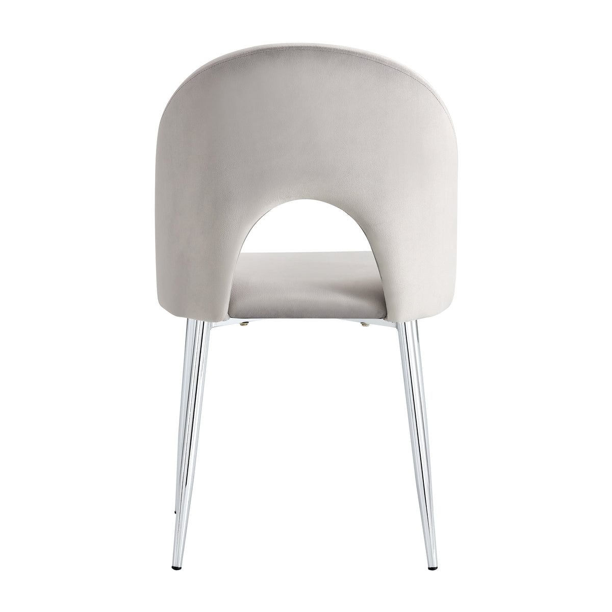 Lot de chaises TEDDY Chrome velours #couleur_gris