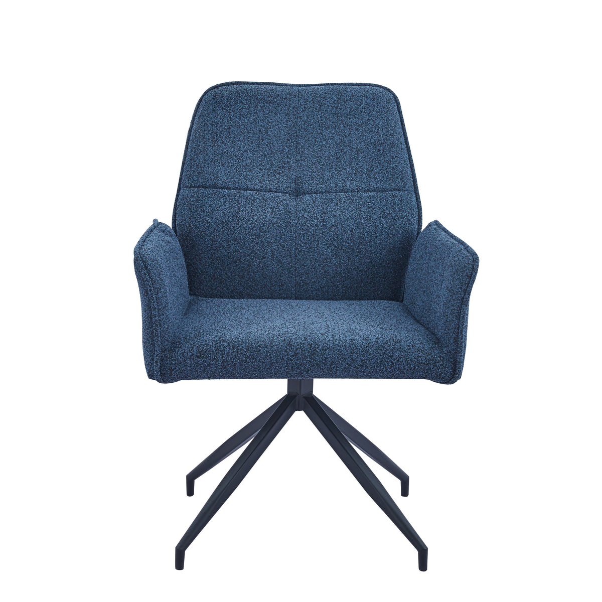 Chaise de bureau LUTETIA Métal Noir & Tissu Tweed #couleur_bleu