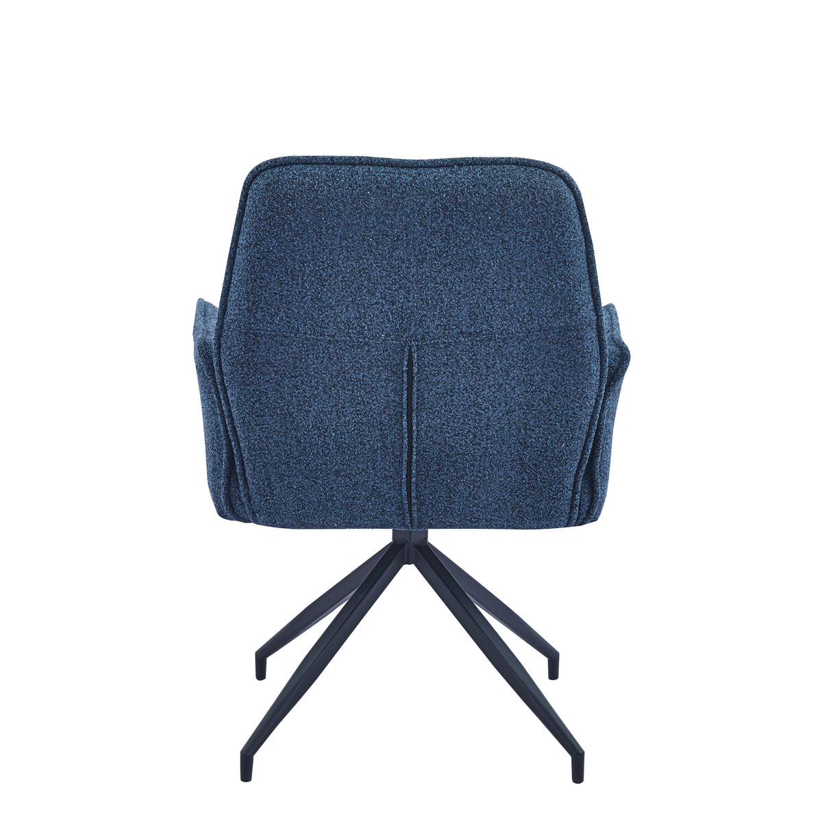 Chaise de bureau LUTETIA Métal Noir & Tissu Tweed #couleur_bleu
