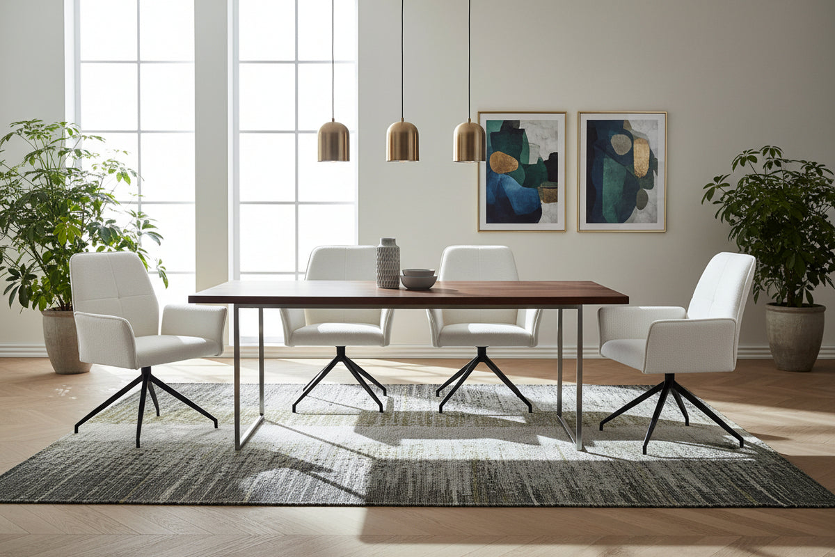 Lot 2 Chaises de Bureau Lutetia Tissu Doudou Pieds Métal Noir 65x62x88cm