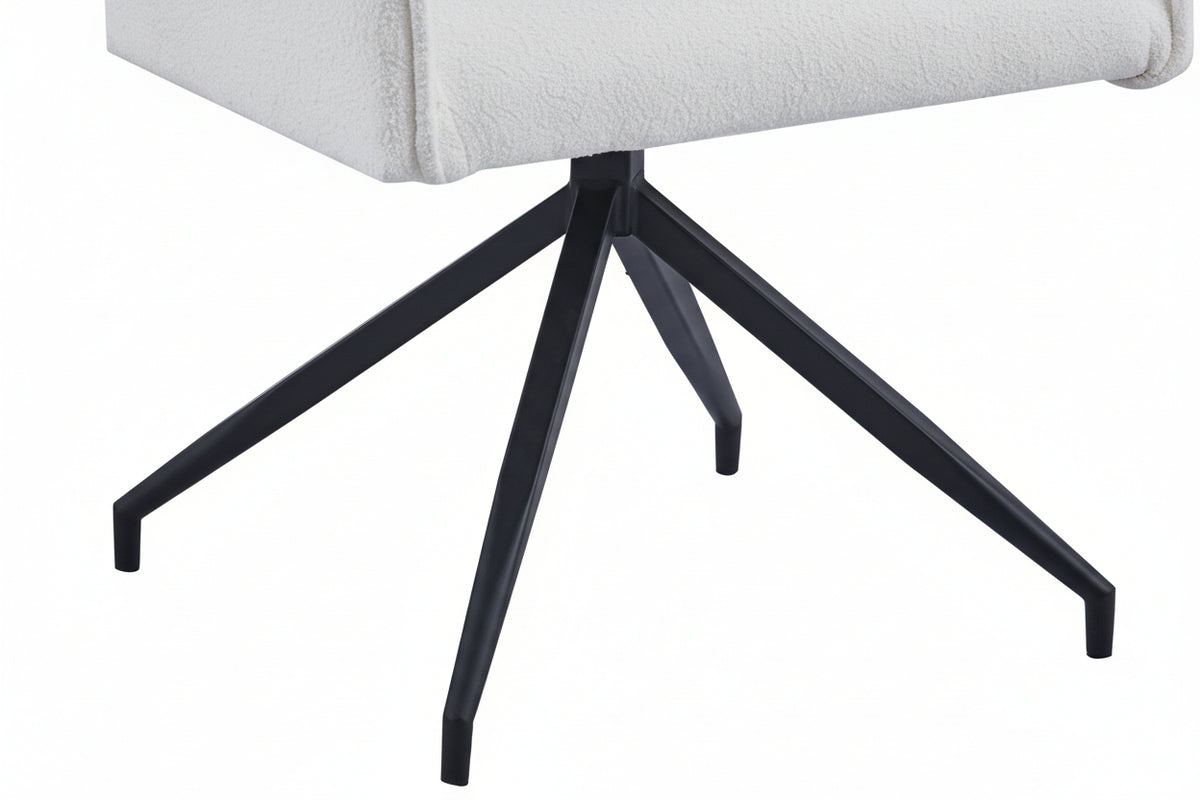 Lot 2 Chaises de Bureau Lutetia Tissu Doudou Pieds Métal Noir 65x62x88cm