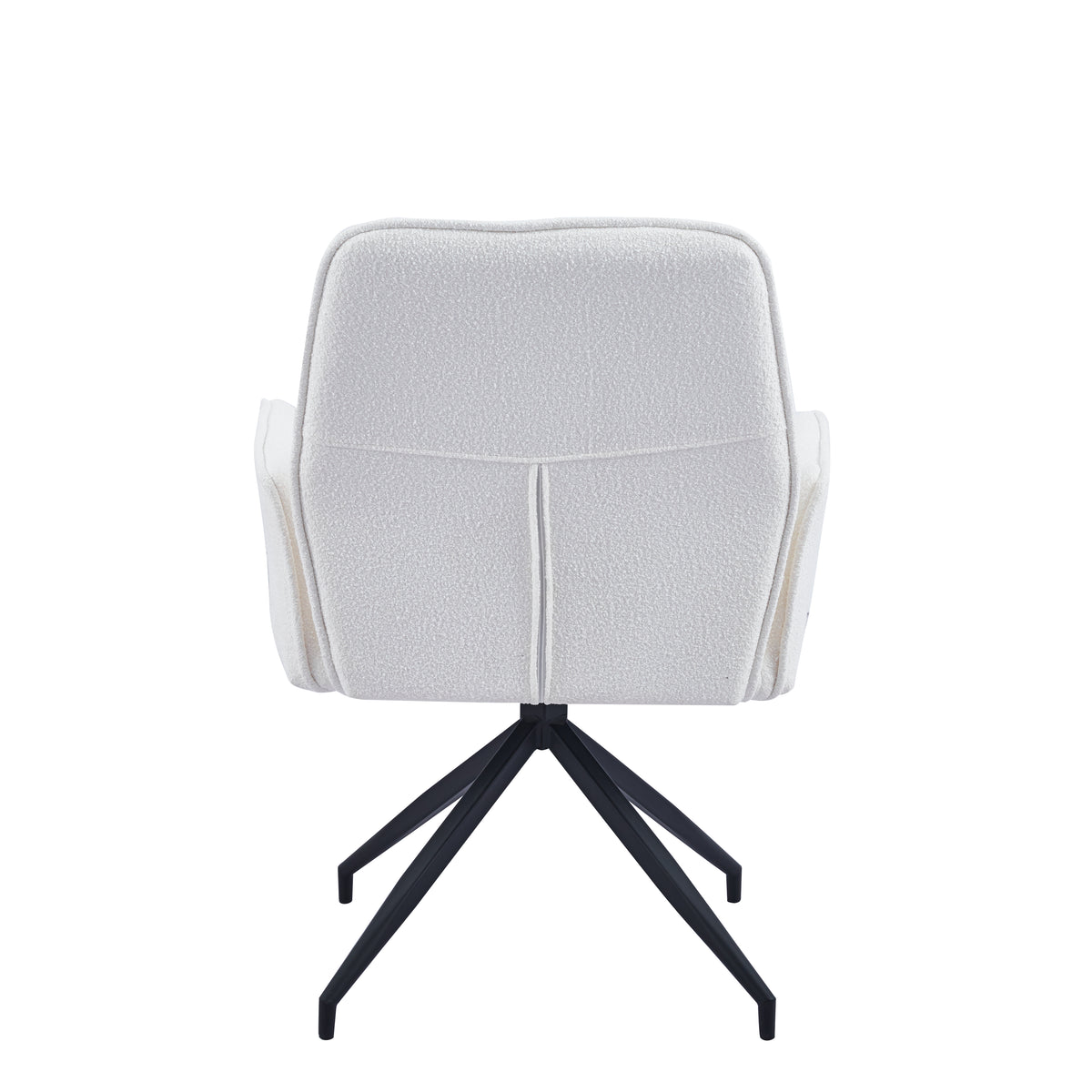 Chaise de bureau LUTETIA Métal Noir & Tissu Tweed #couleur_ecru