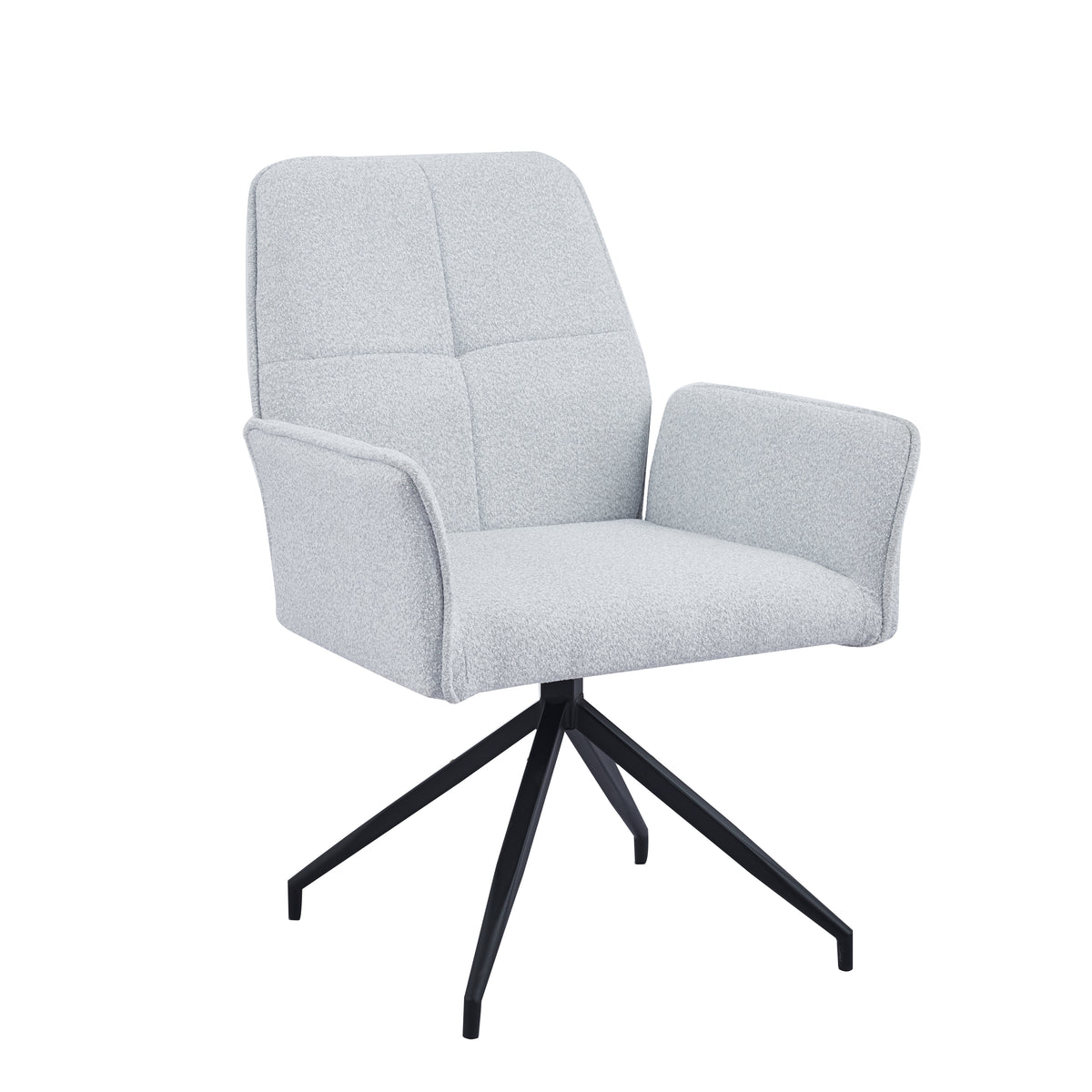 Chaise de bureau LUTETIA Métal Noir & Tissu Tweed #couleur_gris